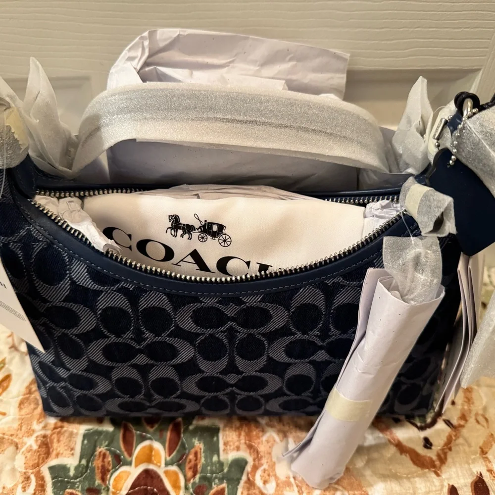 Coach Juliet Shoulder Bag 25 In Signature Denim - Picture 2 of 5